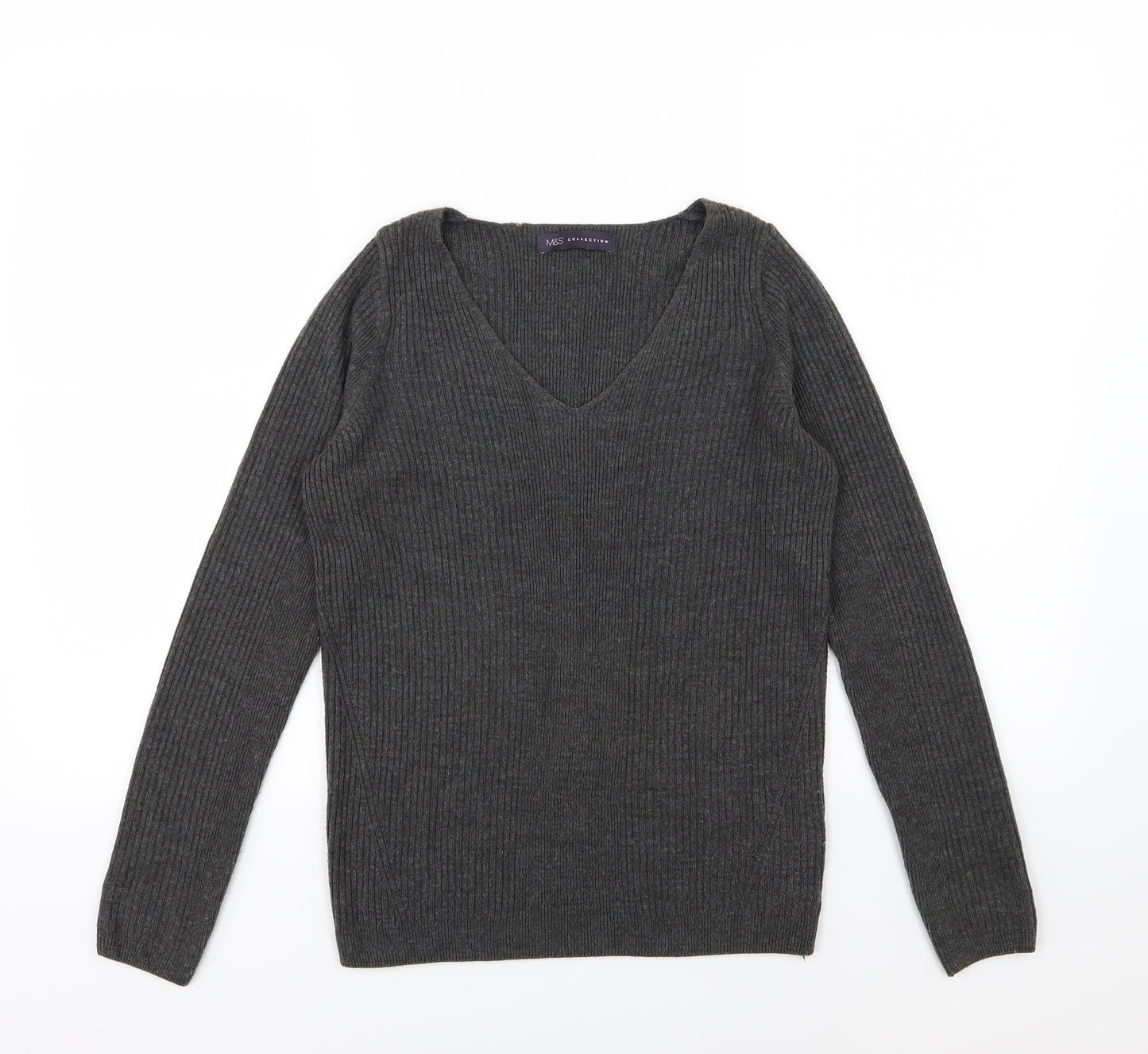 Marks and Spencer Womens Grey  Knit Pullover Jumper Size 8
