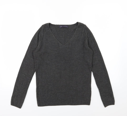 Marks and Spencer Womens Grey  Knit Pullover Jumper Size 8