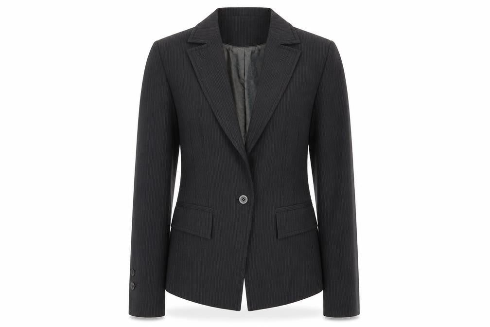 NEXT Womens Grey Striped  Jacket Suit Jacket Size 12
