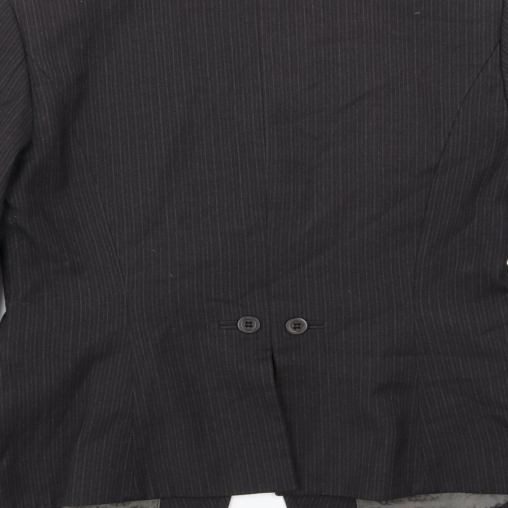 NEXT Womens Grey Striped  Jacket Suit Jacket Size 12