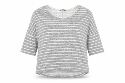Select Womens Grey Striped Knit Pullover Jumper Size 12