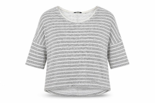Select Womens Grey Striped Knit Pullover Jumper Size 12