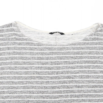 Select Womens Grey Striped Knit Pullover Jumper Size 12