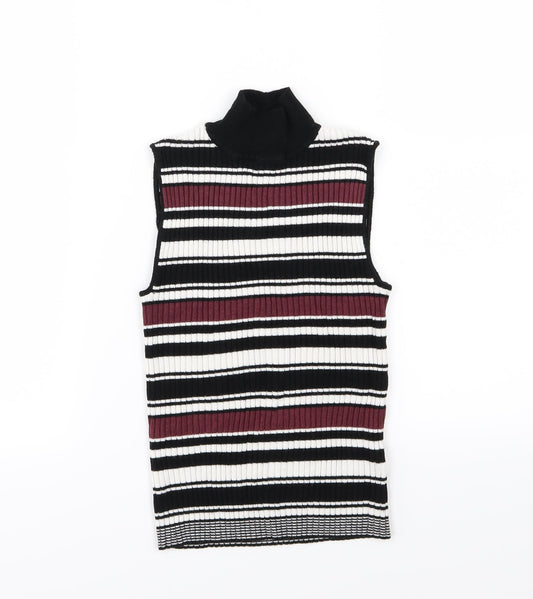 Miss Selfridge Womens Multicoloured Striped Knit Pullover Jumper Size 8