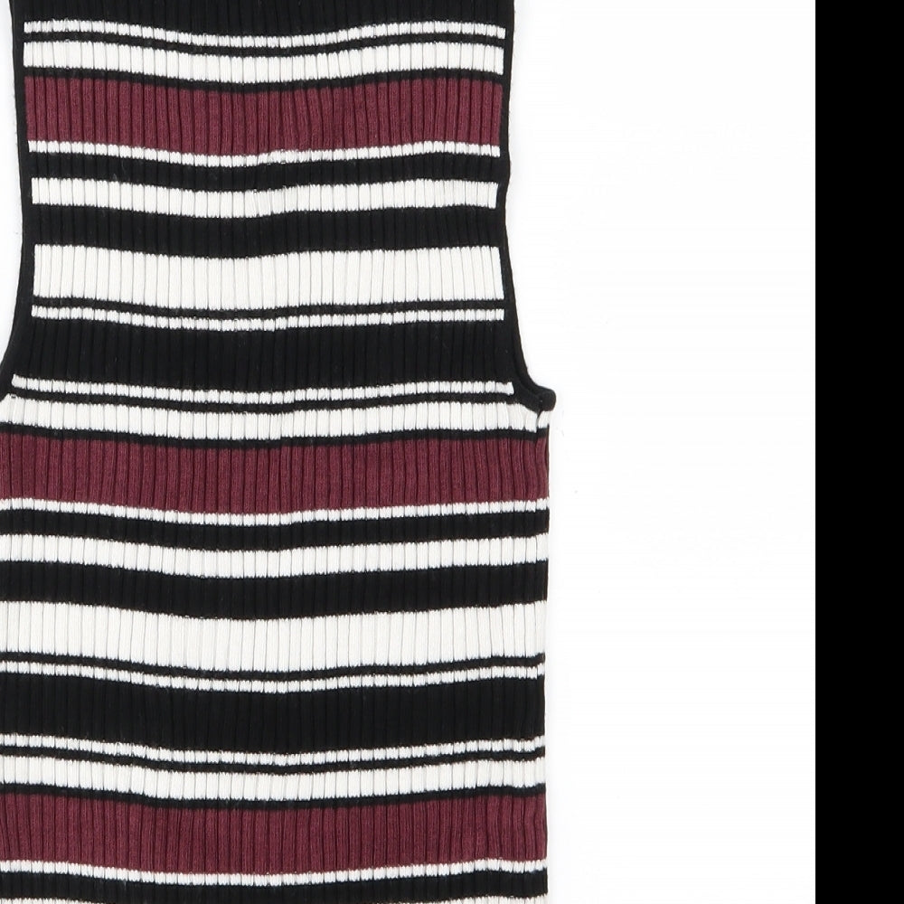 Miss Selfridge Womens Multicoloured Striped Knit Pullover Jumper Size 8