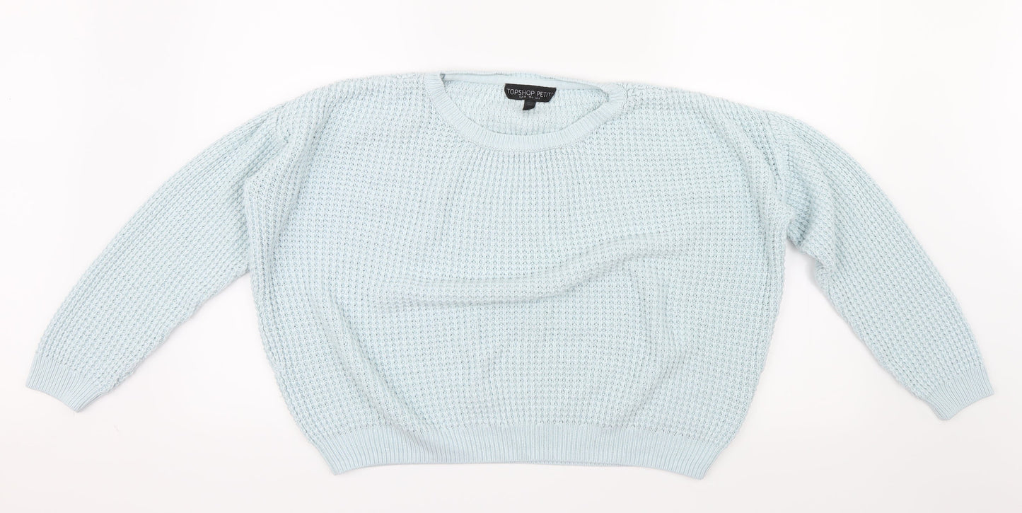 Topshop Womens Blue  Knit Pullover Jumper Size 4