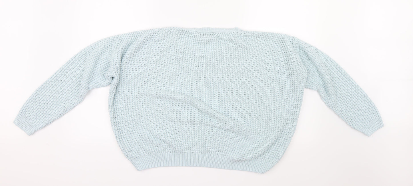Topshop Womens Blue  Knit Pullover Jumper Size 4
