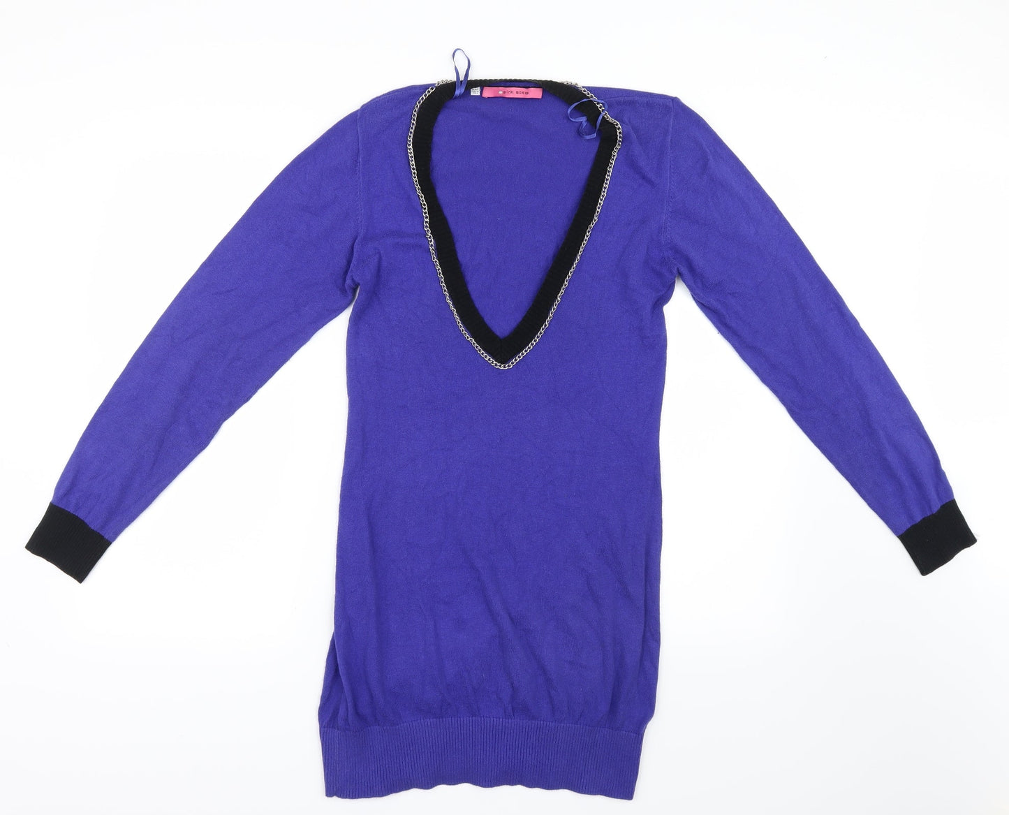 Pink Soda Womens Blue  Knit Pullover Jumper Size 10