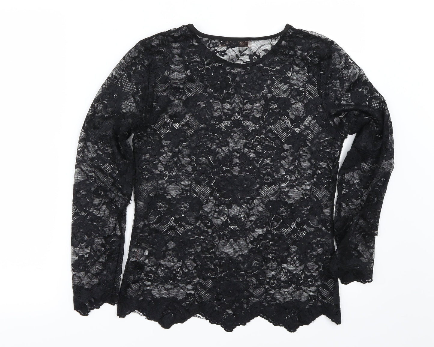 charlotte & co Womens Black Floral  Basic Blouse Size S