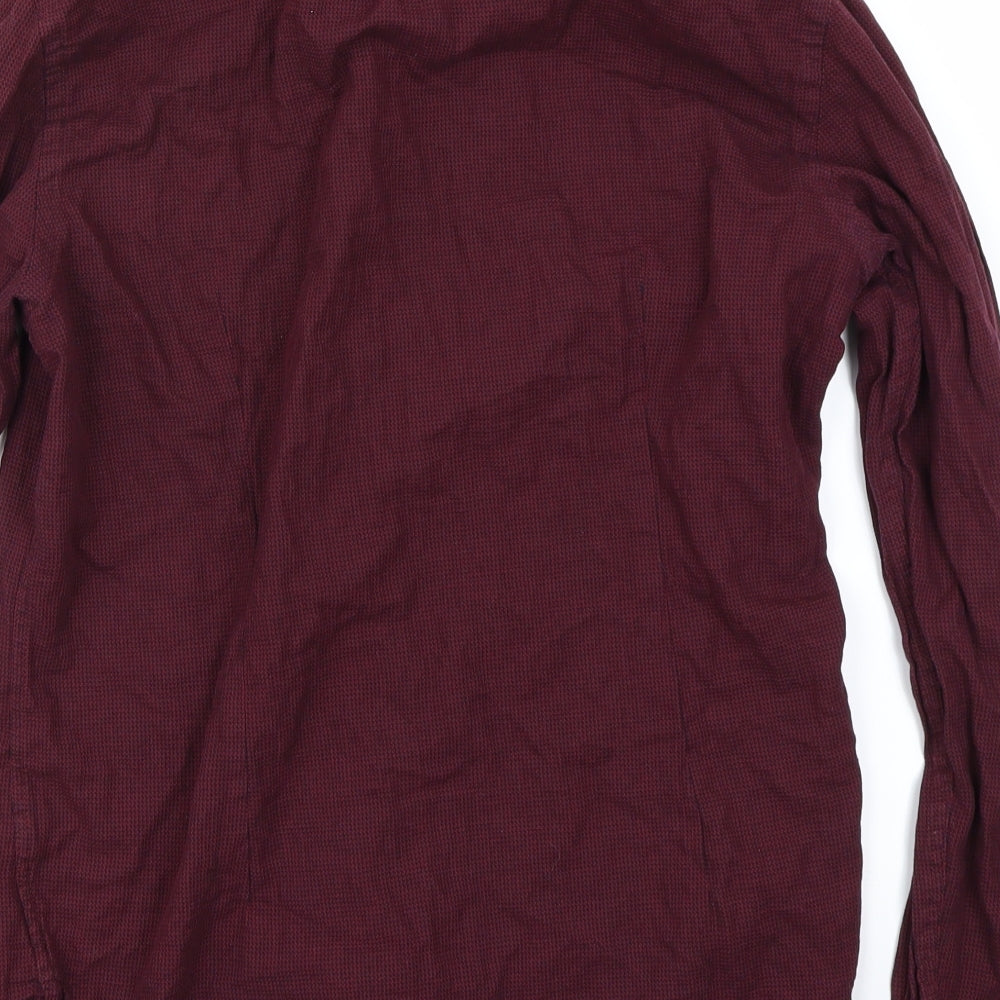 Moss London  Mens Red    Button-Up Size M