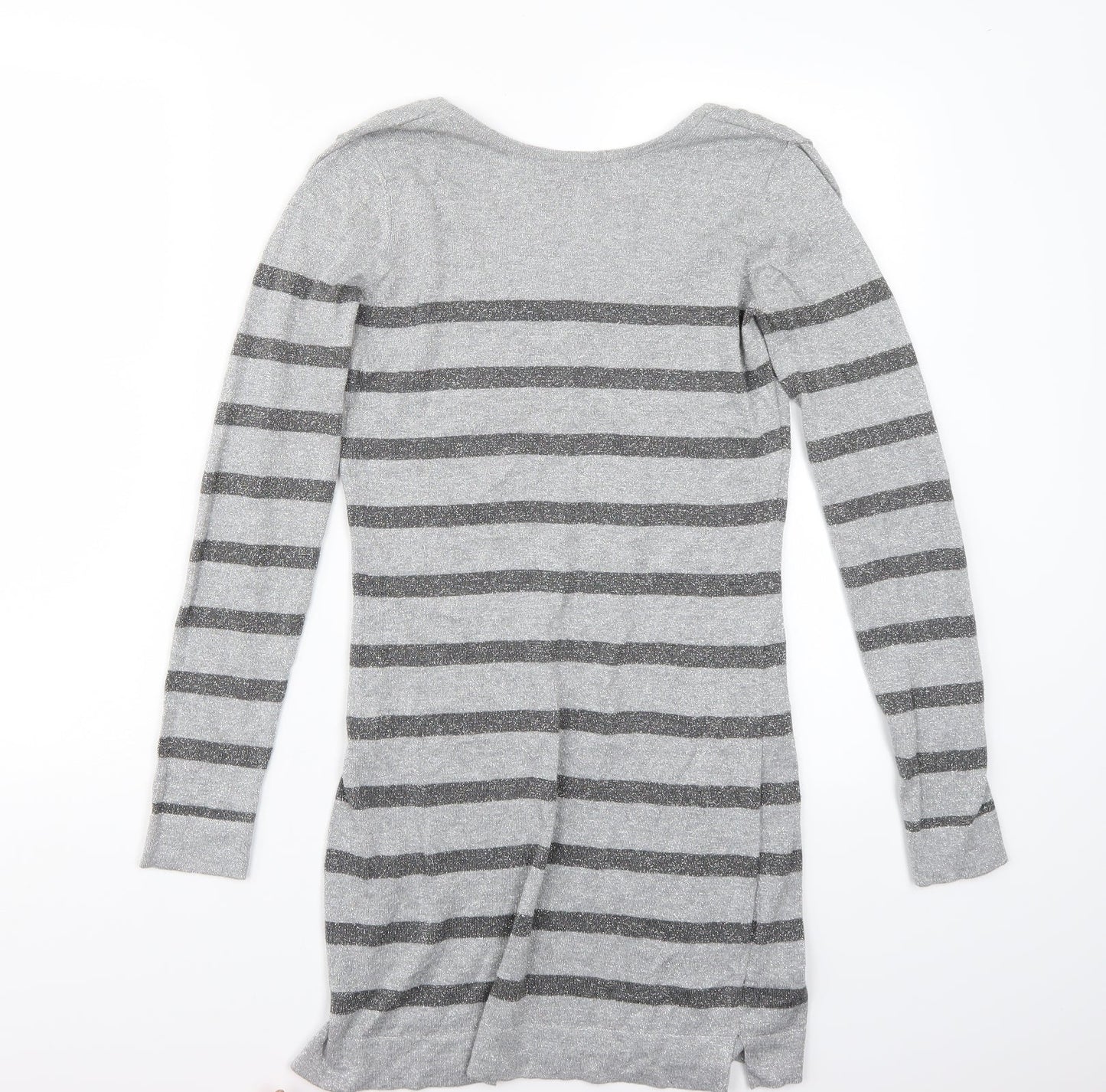 Dorothy Perkins Womens Grey Striped  Pullover Jumper Size 8