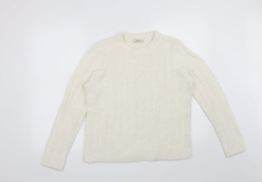 TU Womens Beige Striped  Pullover Jumper Size 14