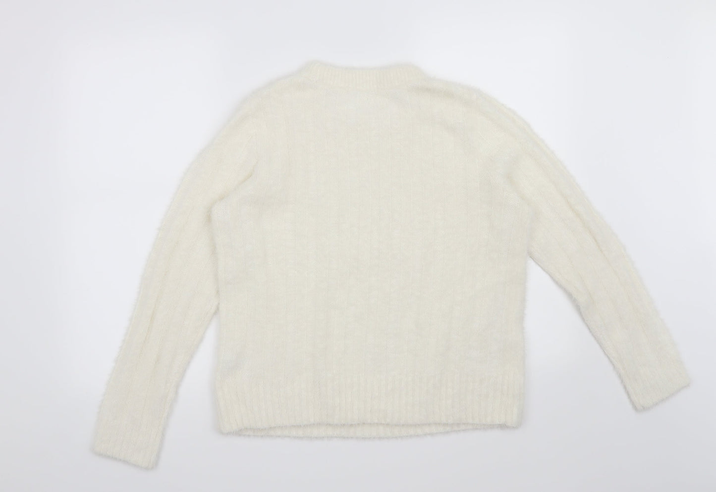TU Womens Beige Striped  Pullover Jumper Size 14