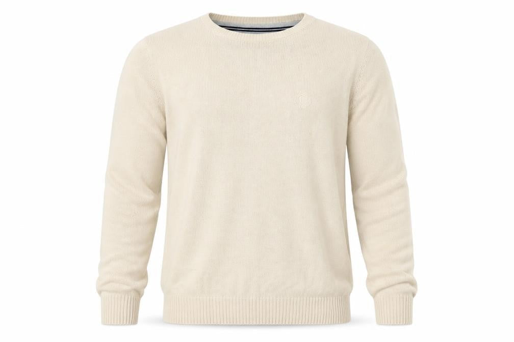 Easy Mens Beige  Knit Pullover Jumper Size M