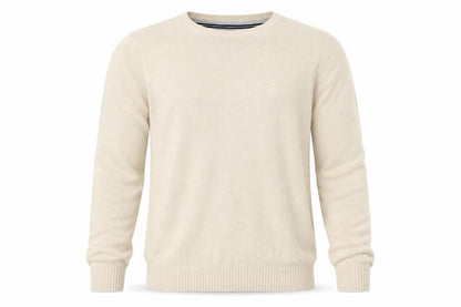 Easy Mens Beige  Knit Pullover Jumper Size M