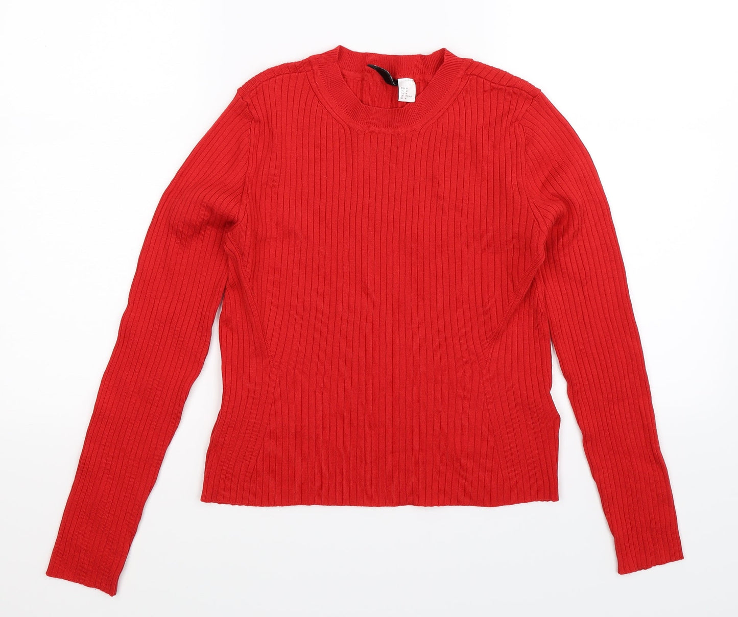Divided Womens Red  Knit Pullover Jumper Size M