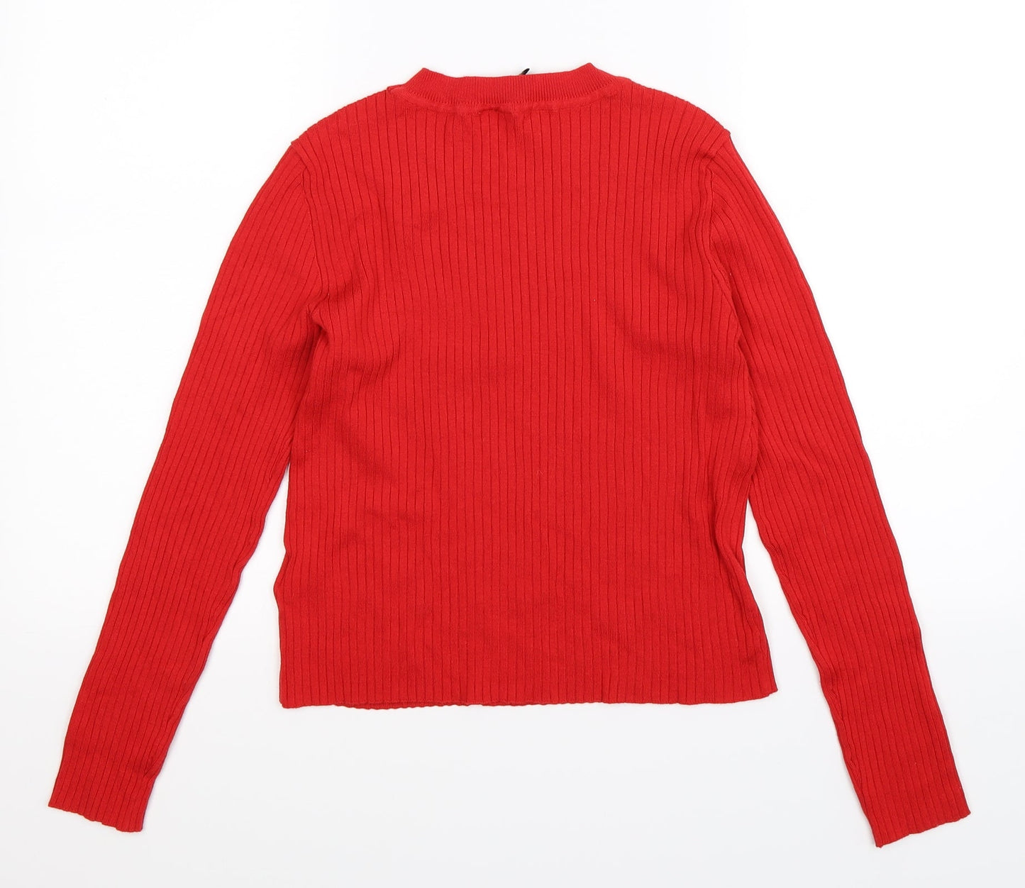 Divided Womens Red  Knit Pullover Jumper Size M
