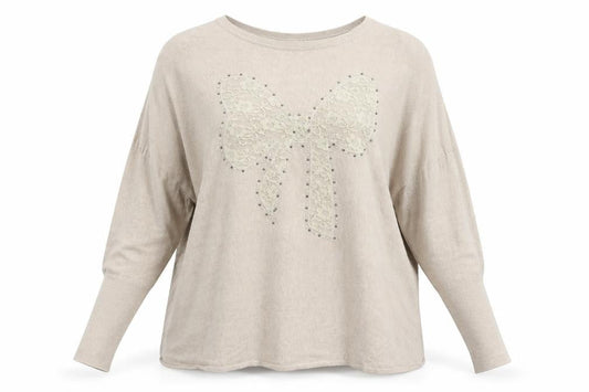 Millennium Womens Beige  Knit Pullover Jumper One Size  - Oversized