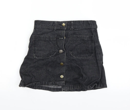 Preworn Womens Black   A-Line Skirt Size 8
