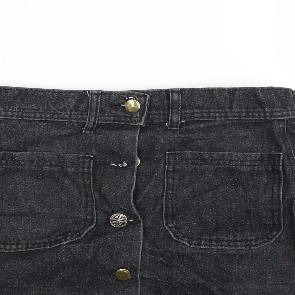 Preworn Womens Black   A-Line Skirt Size 8