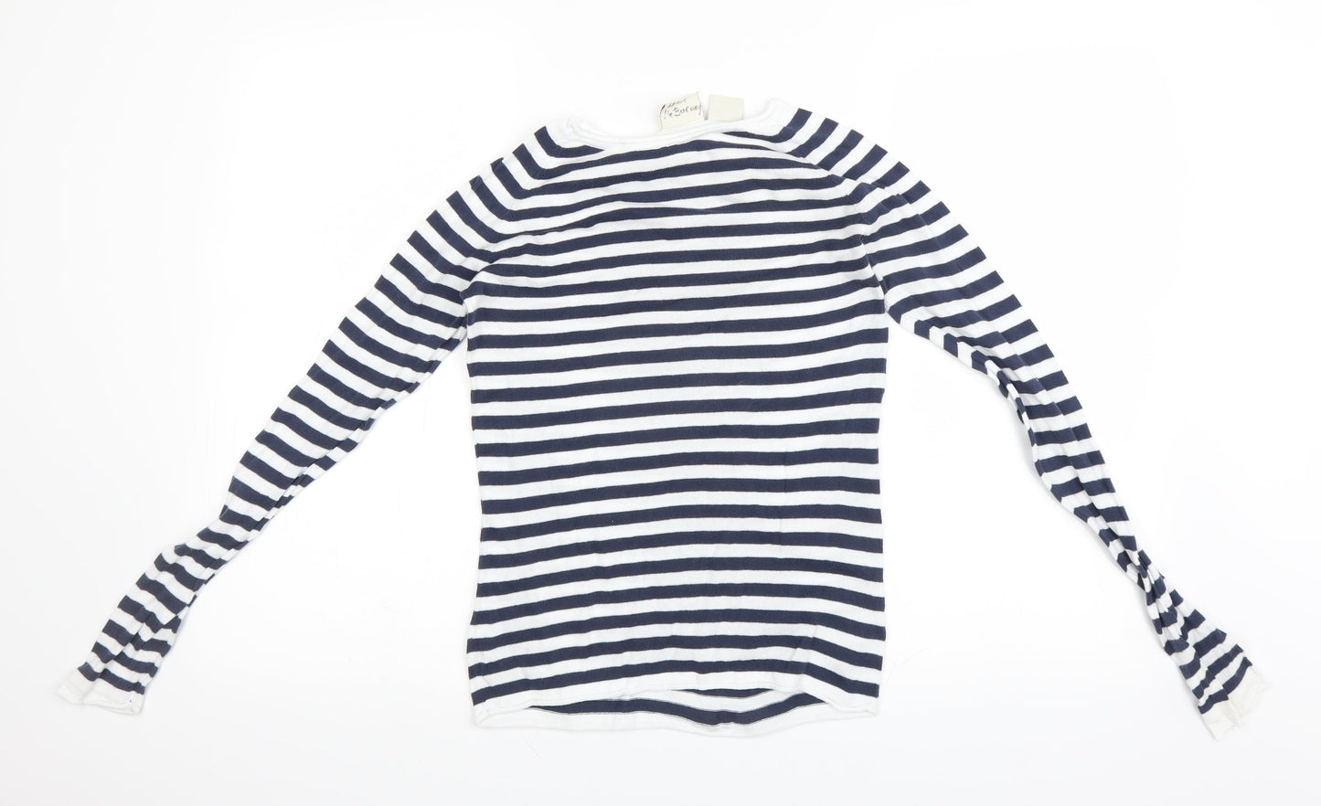 Magnum Girls White Striped  Pullover Jumper Size 13 Years