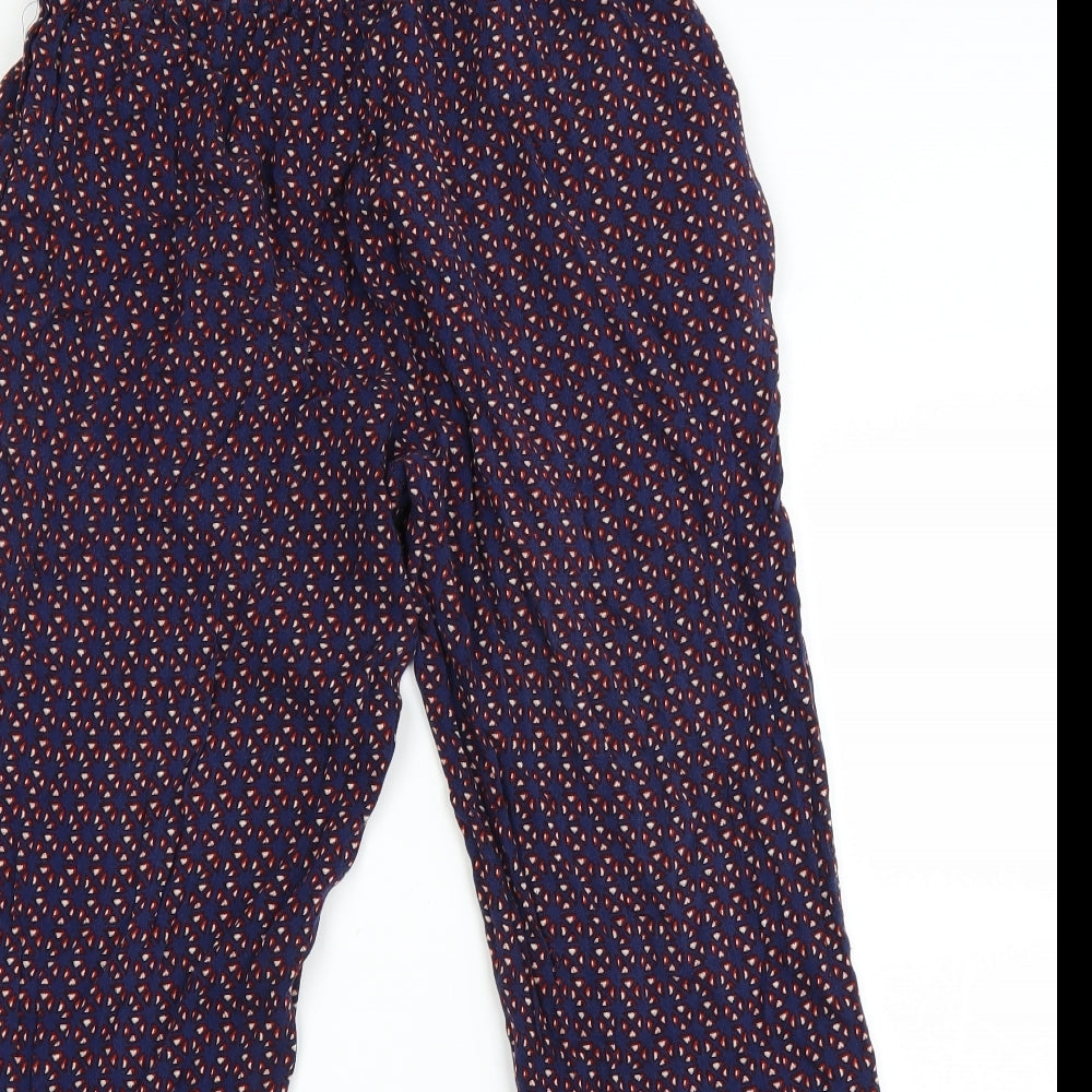 NEXT Womens Blue Argyle/Diamond  Chino Trousers Size 10 L28 in