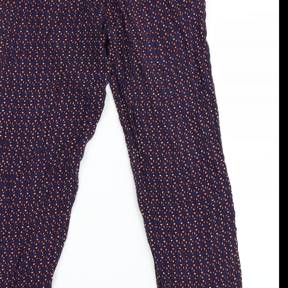NEXT Womens Blue Argyle/Diamond  Chino Trousers Size 10 L28 in