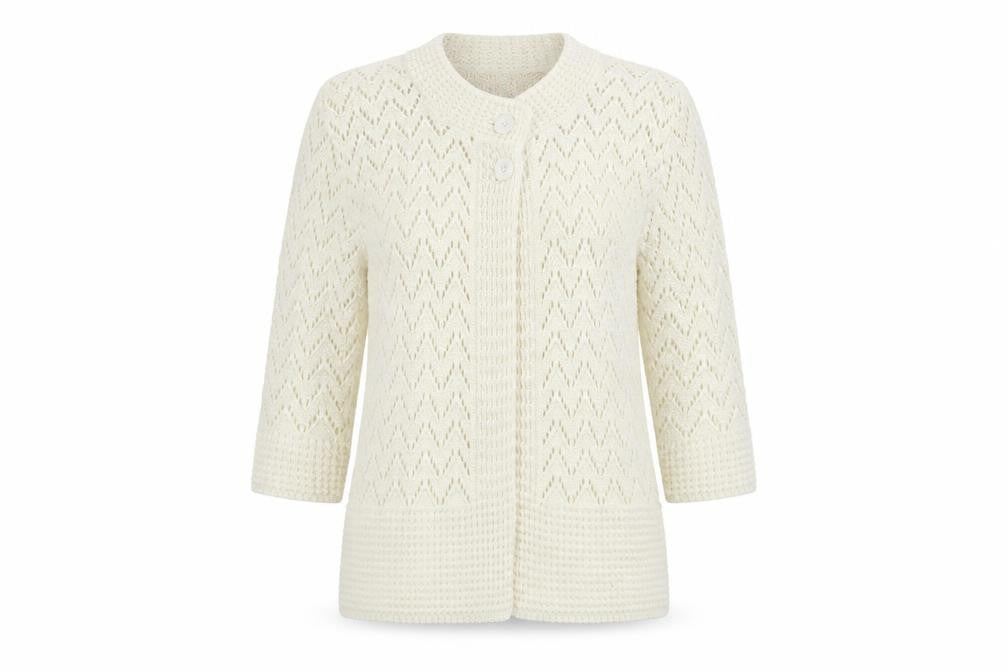 Elegant Collection Womens White   Cardigan Jumper Size S