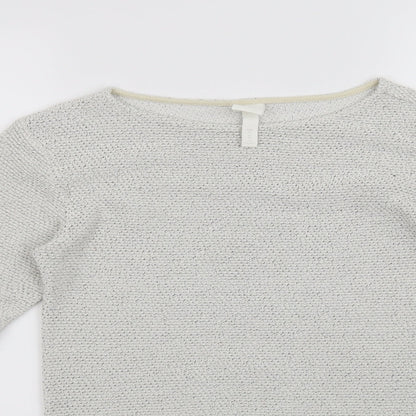 Preloved H&M Womens White   Pullover Jumper Size XS - Detail