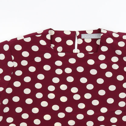 Principles Womens Purple Polka Dot  Basic Blouse Size S