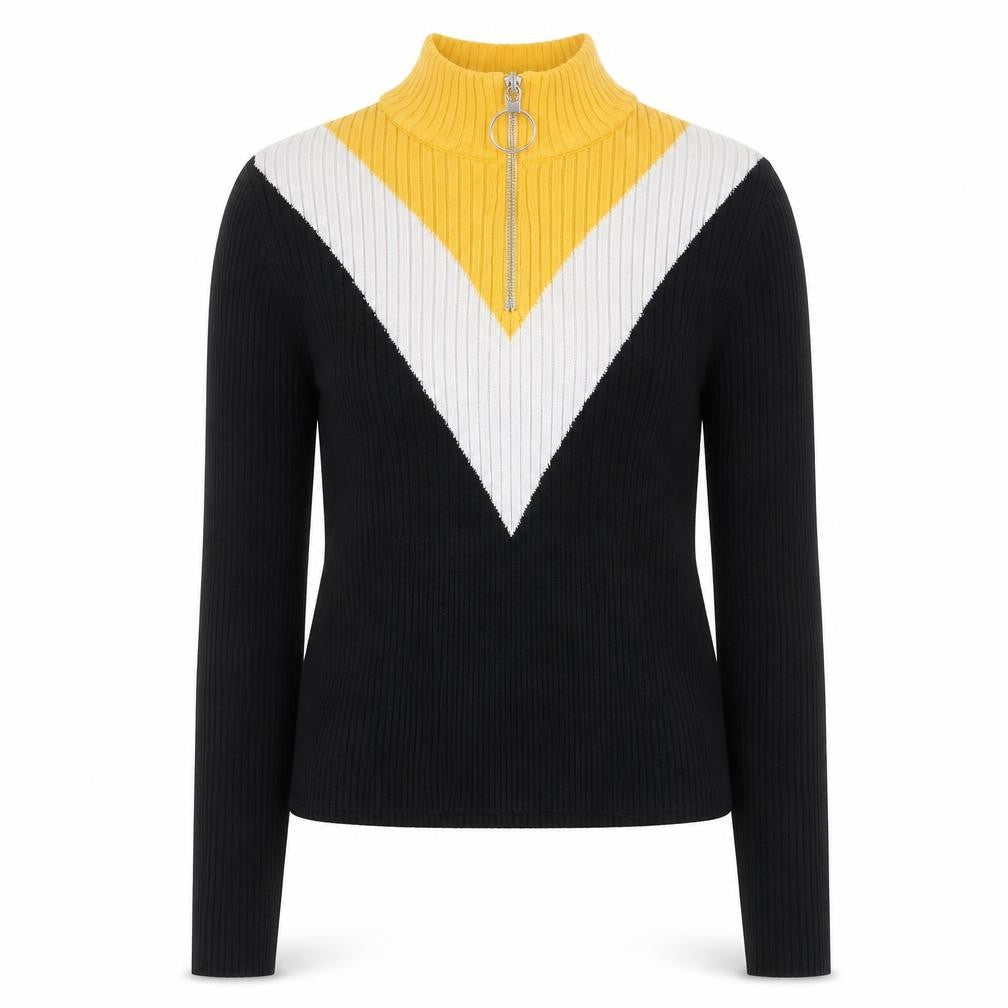 Cameo Rose Womens Black Striped Pullover Jumper Size S