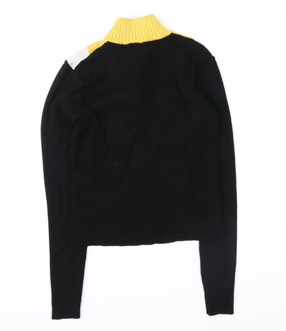 Cameo Rose Womens Black Striped Pullover Jumper Size S