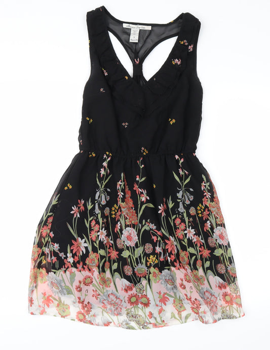 American Rag Cie Womens Black Floral  Tank Dress  Size S