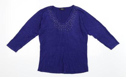 Bonmarché Womens Blue Pullover Jumper Size S