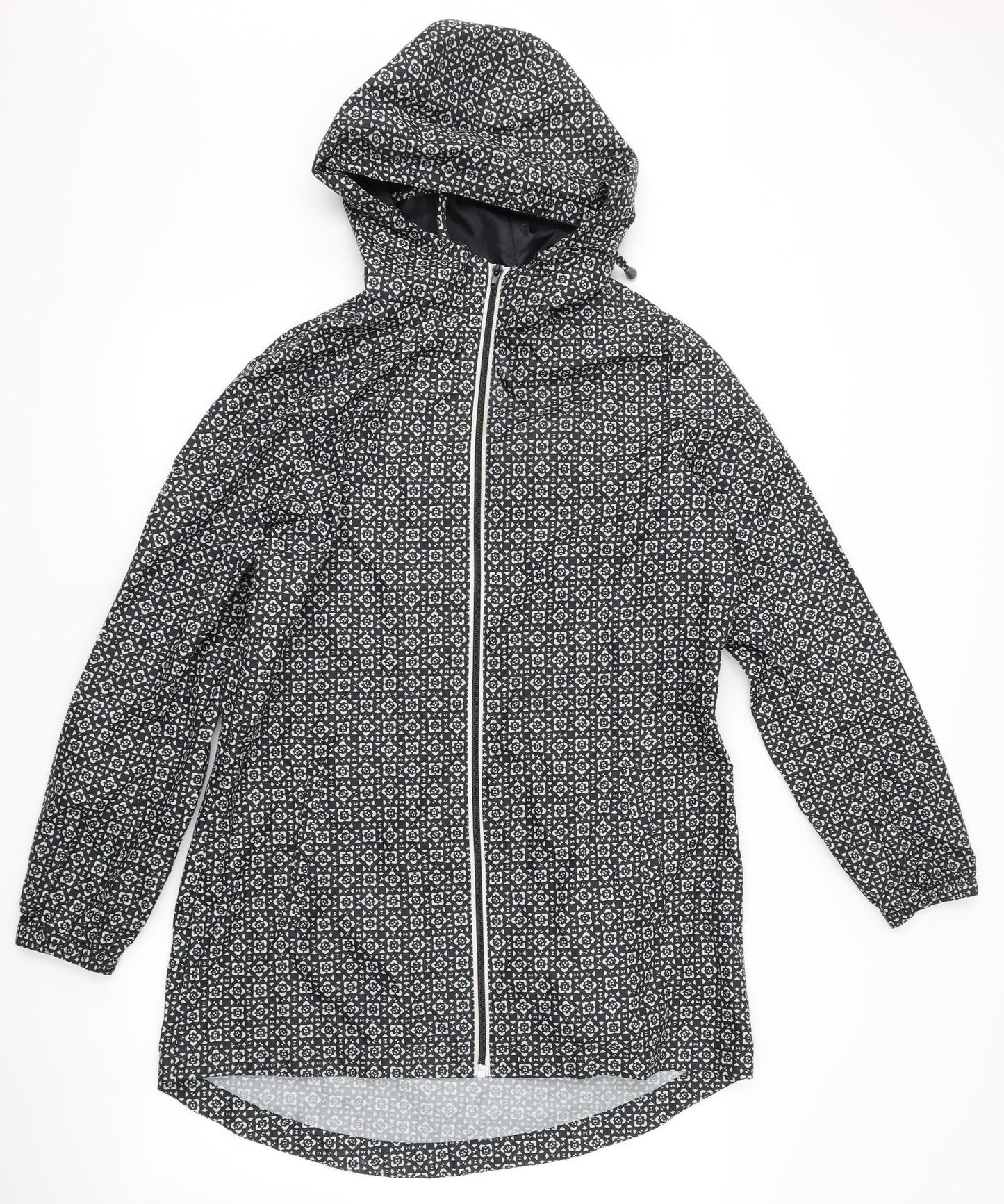 Marks and Spencer Womens Black Floral  Anorak Coat Size S