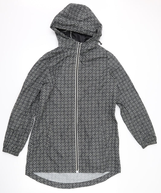Marks and Spencer Womens Black Floral  Anorak Coat Size S