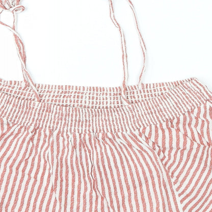 Marks & Spencer Womens Red Striped  Cropped Tank Size 12