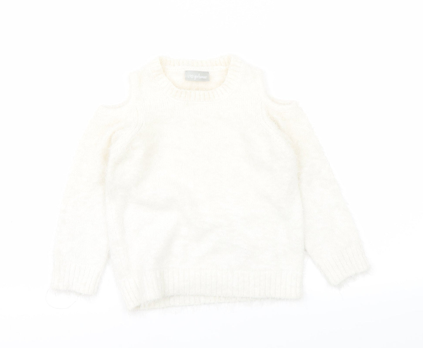 Marks and Spencer Girls White   Pullover Jumper Size 5 Years