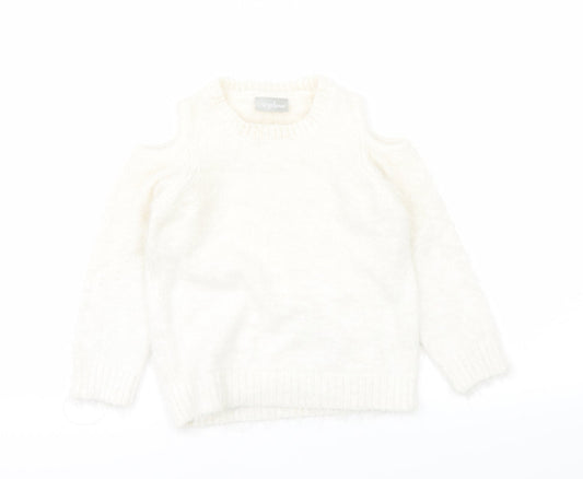 Marks and Spencer Girls White   Pullover Jumper Size 5 Years