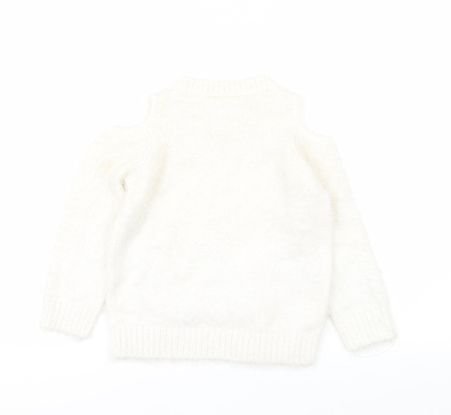 Marks and Spencer Girls White   Pullover Jumper Size 5 Years