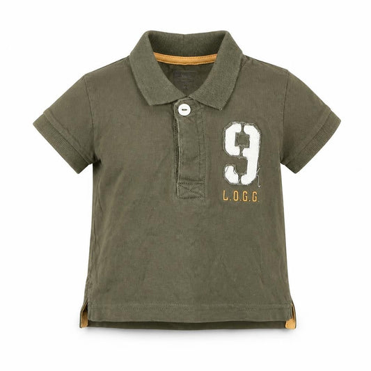 Front view of L.O.G.G boys’ green basic dress shirt, size 6-9, months