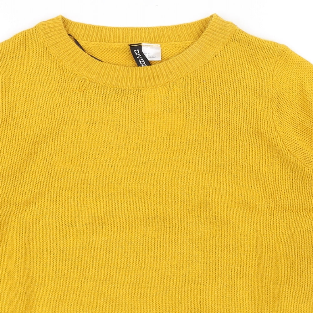 Divided by H&M Womens Yellow   Pullover Jumper Size XS
