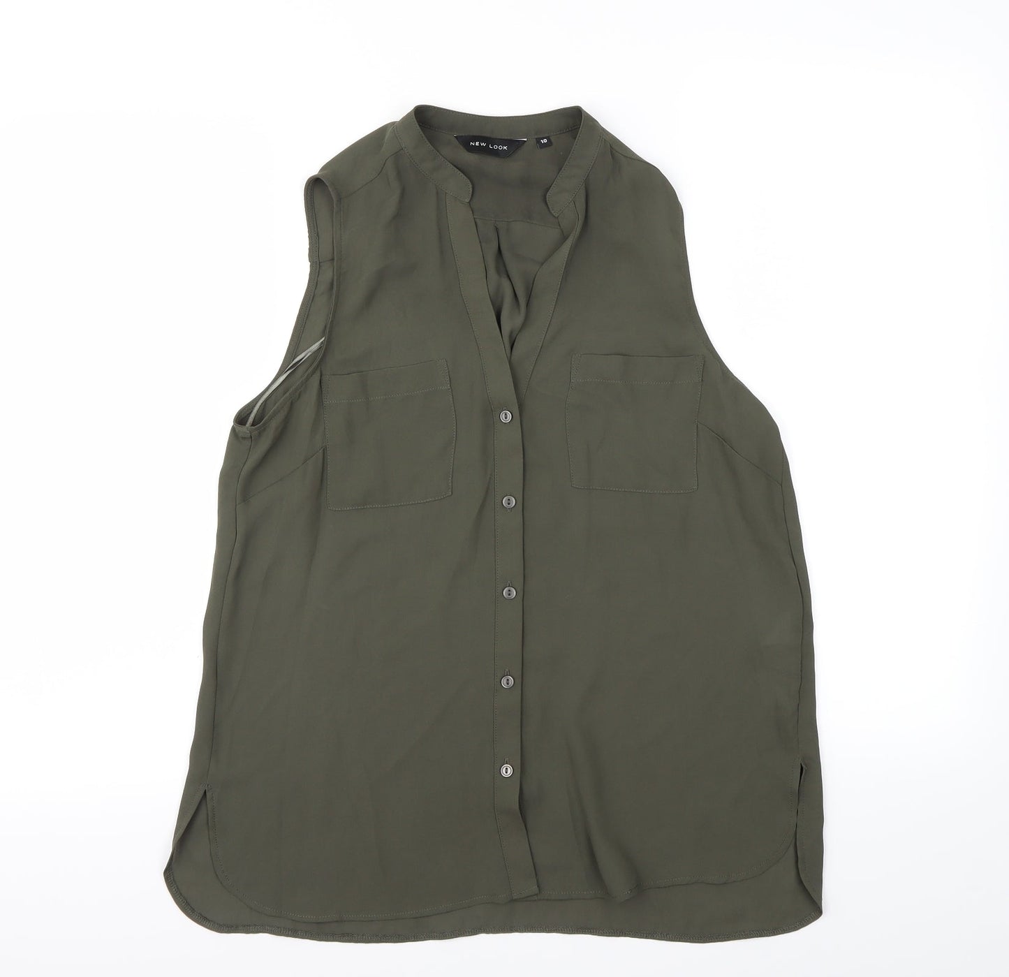 New Look  Womens Gold   Basic Button-Up Size 10