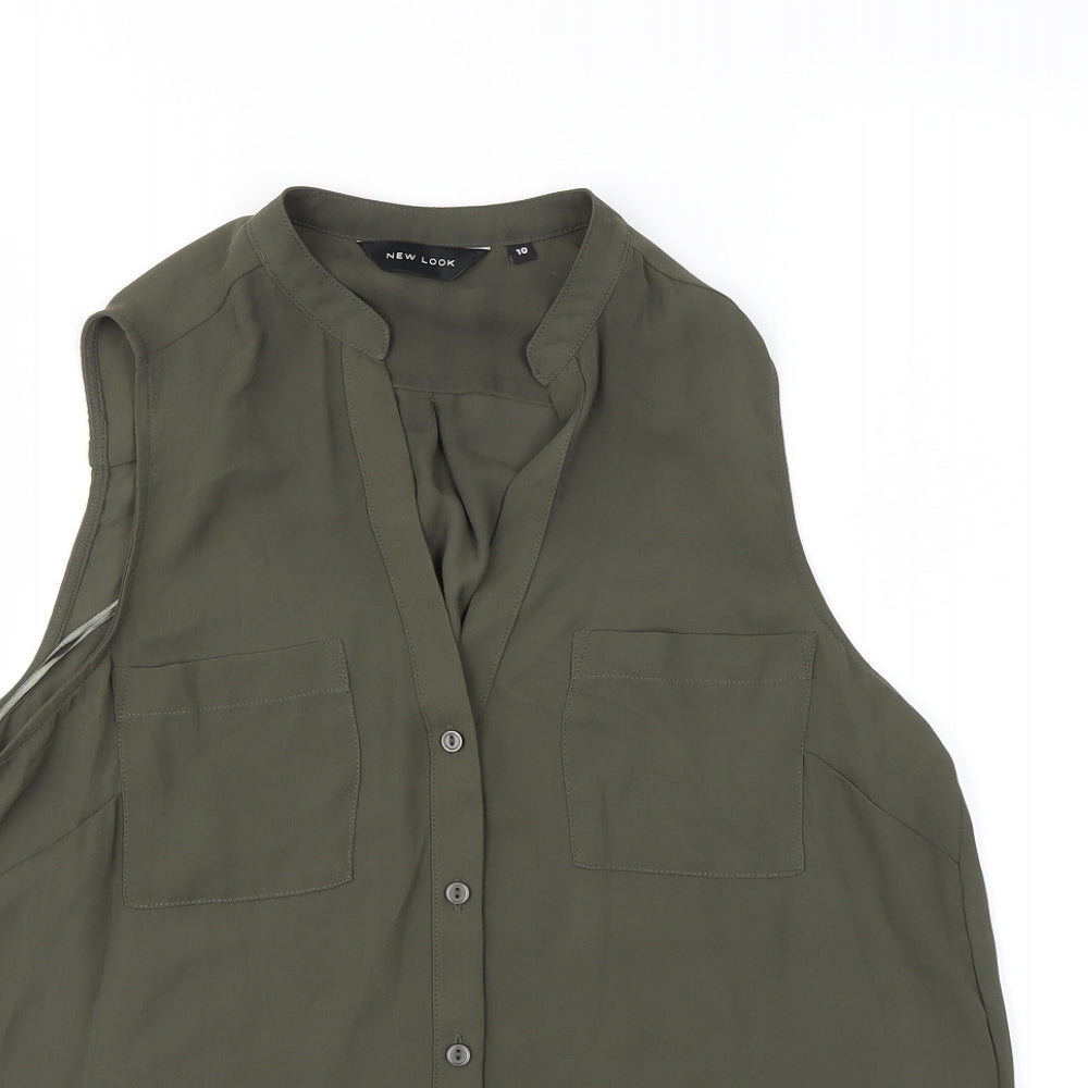 New Look  Womens Gold   Basic Button-Up Size 10