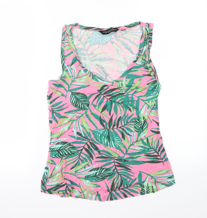Dorothy Perkins Womens Pink Floral  Basic Tank Size 8