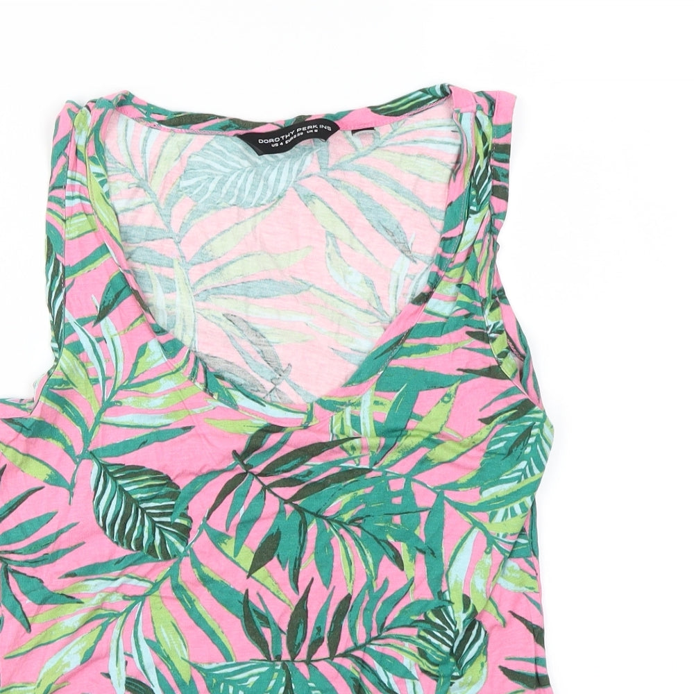 Dorothy Perkins Womens Pink Floral  Basic Tank Size 8