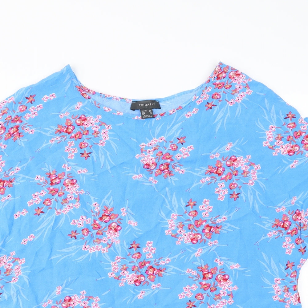 Primark  Womens Blue Floral  Basic Blouse Size 14