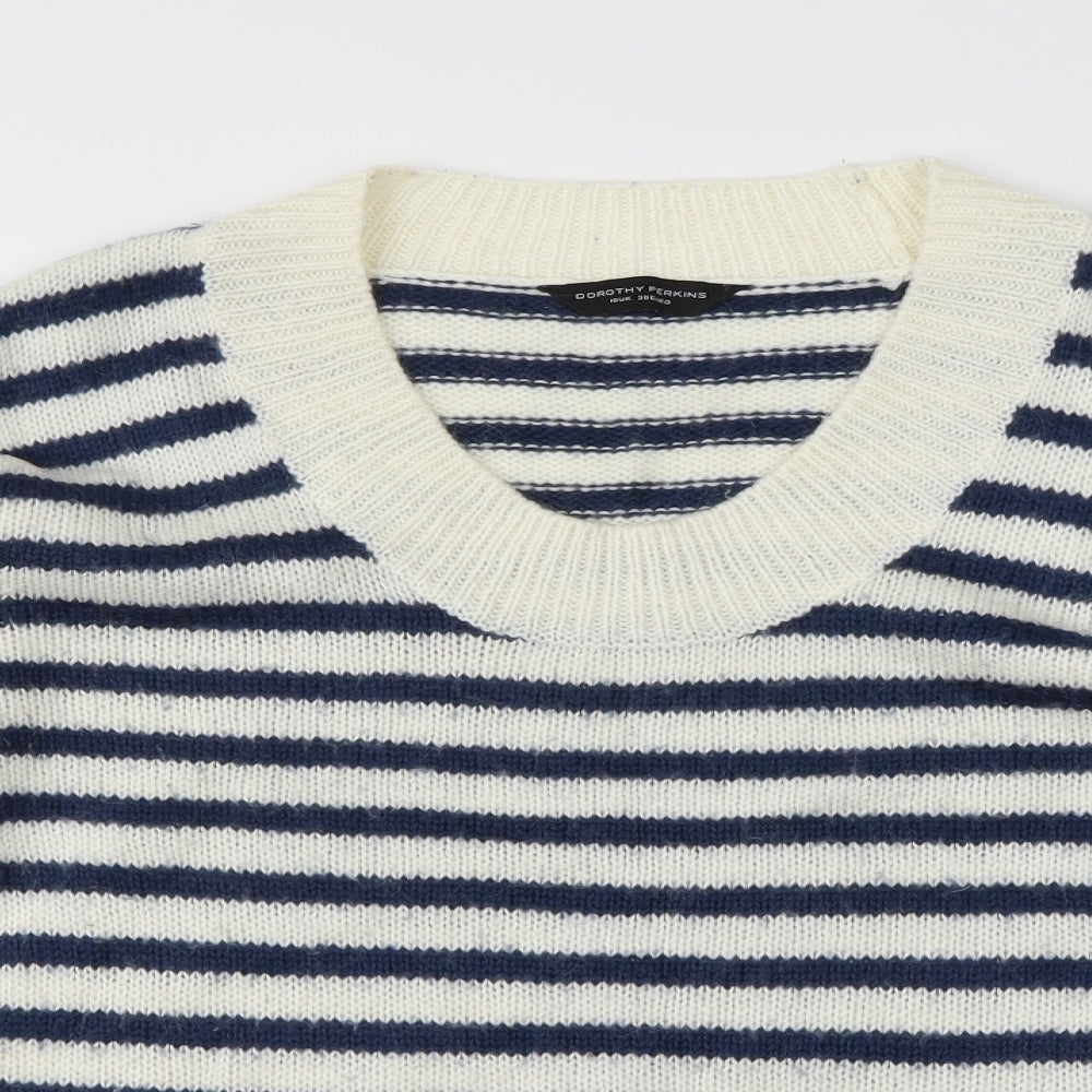 Dorothy Perkins Womens Blue Striped  Pullover Jumper Size 10