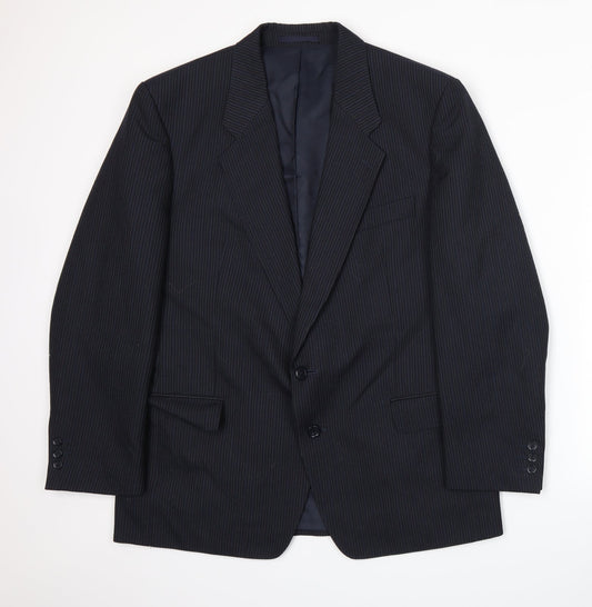 Club Member Mens Blue Striped  Jacket Suit Jacket Size XL