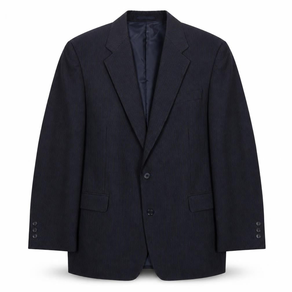 Club Member Mens Blue Striped  Jacket Suit Jacket Size XL